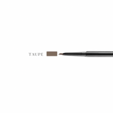 Taupe color example next to tip of eyebrow precision pencil. 